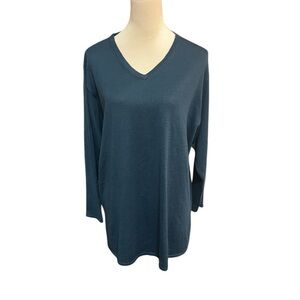 Lane Bryant Women’s Blue/Green Knit V-Neck Vintage Sweater Plus 18/20